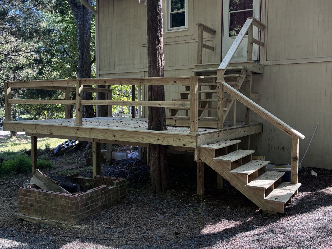 New deck and stairs built by Omni Home Property Care